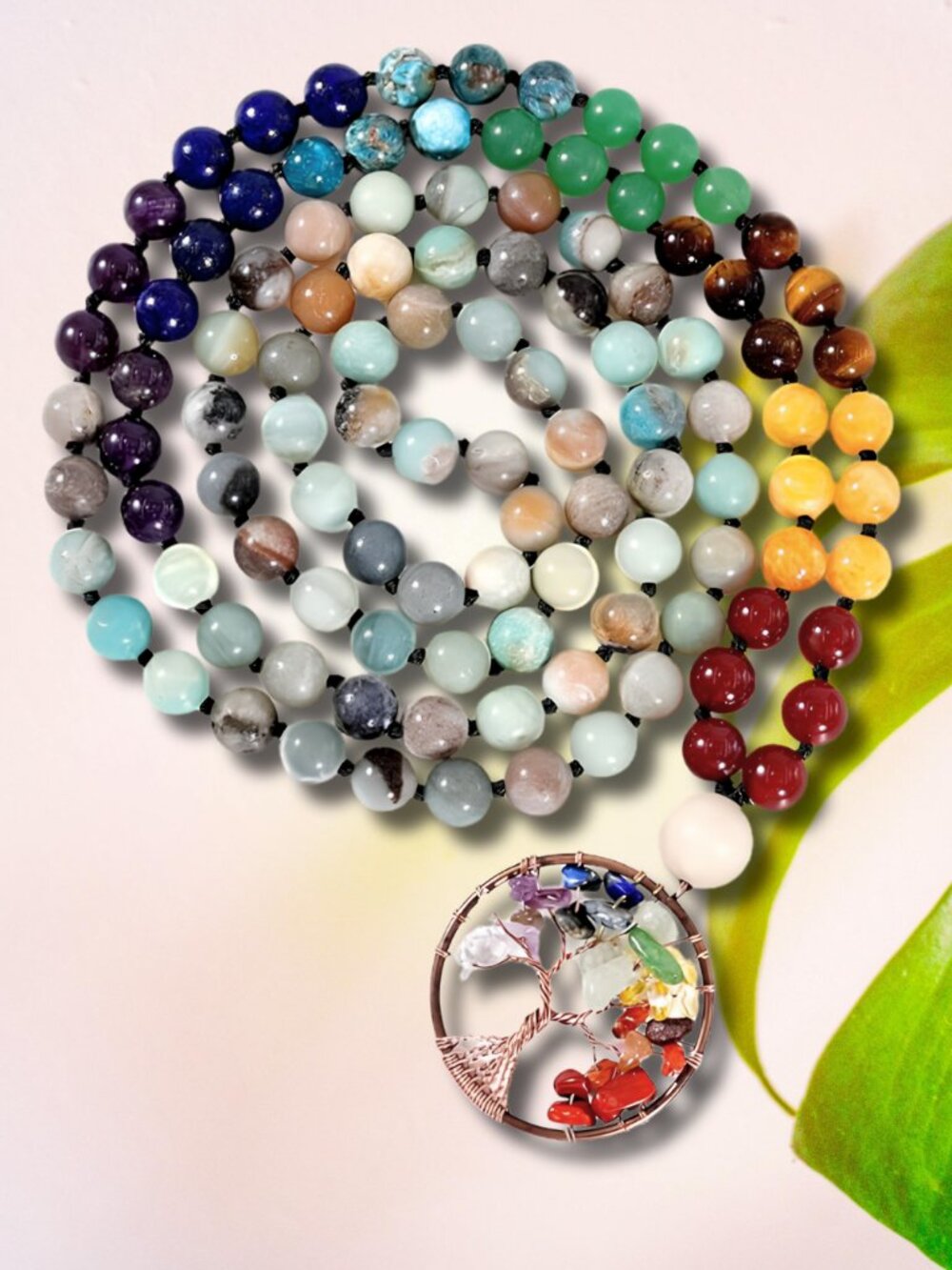 Brand NEW 108 Mala Bead Necklace | Bracelet Tree of Life 7 Chakra Meditation